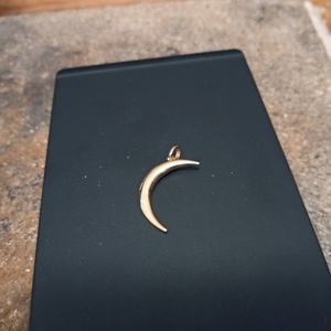 Solid 10k yellow gold moon pendant, new, stamped. Pretty and dainty!